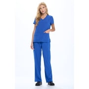 NATURAL UNIFORMS Womens Scrub Set Lightweight Stretch with 12 Pockets