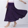 thumbnail image 2 of Long Bling Flowy Waltz Flamenco Ballroom Dance Practice Performance Skirt Outfit, 2 of 3