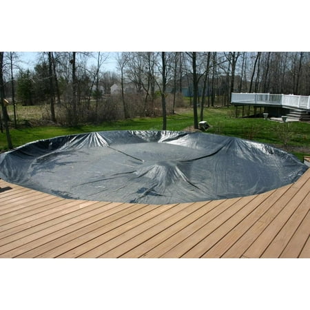 Roll Top Cover Rail - 12' Ft. Custom Blue/Black Pool Cover for Kiddie Pools & 1
