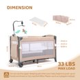 thumbnail image 6 of JOYMOR Beige Bedside Bassinet Co-Sleeper, Baby Bassinet Travel Crib for Boys Girls, Infant, 6 of 10