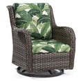 thumbnail image 3 of Meetleisure 1 Pieces Outdoor Patio Furniture Wicker Swivel Chair with Cushions for Backyard,Swaying Palms Green, 3 of 6