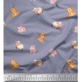thumbnail image 1 of Soimoi Poly Georgette Fabric Circle,Pig & Sheep Kids Print Fabric by Yard 52 Inch Wide, 1 of 3