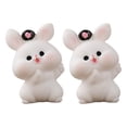 thumbnail image 1 of Yoone 2Pcs Rabbit Statue Creative Adorable Garden Decor Photo Props Mini Funny Vivid Poses Bunny Figurine Home Decoration, 1 of 6