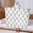 thumbnail image 5 of Cow and Text White Pattern Hooded Bath Towel Wrap for Teens Ages 3 To 12, Soft Lightweight Quick Dry Microfiber Bath Beach Pool, 60"x35", 5 of 6