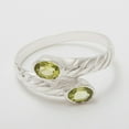 thumbnail image 4 of LBG British Made 14k White Gold Natural Peridot Womens Band Ring - 33 size options - 4 - 33 size options - Sizes 4 to 12 Available, 4 of 6