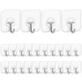 thumbnail image 1 of Ganchos adhesivos Ganchos de pared de cocina 24 paquetes de perchas adhesivas resistentes de 13.2 lb máximo sin clavos con ganchos de acero inoxidable Ganchos de techo de baño para toallas, 1 of 7