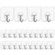 thumbnail image 1 of Un juego de 24 ganchos de cocina - resistentes - 6 kg (máximo) - sin clavos - ganchos con ganchos impermeables - reutilizables - para toallas de baño o lámpara de techo, 1 of 4