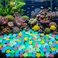 thumbnail image 5 of Fuebueo 100 Pcs Glow in the Dark Star Pebbles, Yellow Luminous Stones for Outdoor Walkway, Fish Tank, Garden Path, and Landscaping Decor, Solar Powered Waterproof Rocks, 5 of 6
