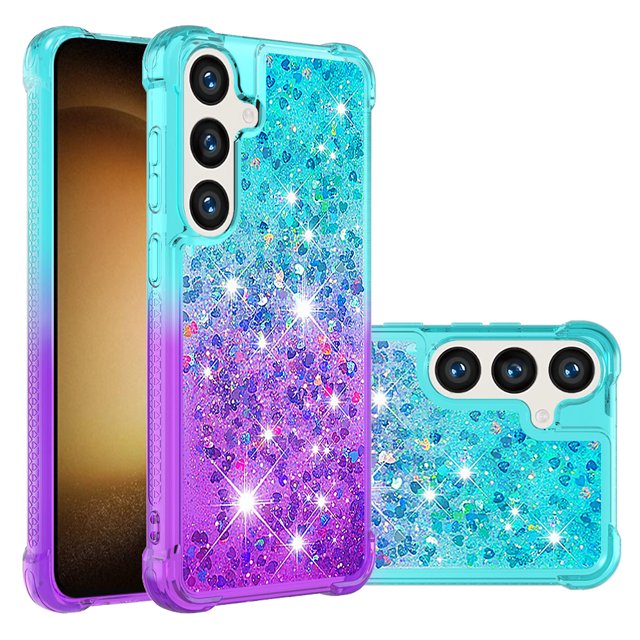 Case for FOXDOCK Samsung Galaxy A15 Glitter Zipper Wallet Case with Short Hand Strap