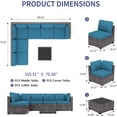 thumbnail image 2 of IdealHouse 7-Piece PE Rattan Wicker Outdoor Patio Furniture Set - Modular Sectional Sofa with Thick Cushions & Glass Top Coffee Table - Perfect for Garden, Balcony, and Porch Relaxation, 2 of 9