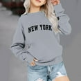 thumbnail image 4 of Mwjwdo Deals New York Sweatshirts for Teen Girls Long Sleeve Crewneck Fleece Pullover Tops for Fall Winter 1-12 Years Gray 5 Years, 4 of 4