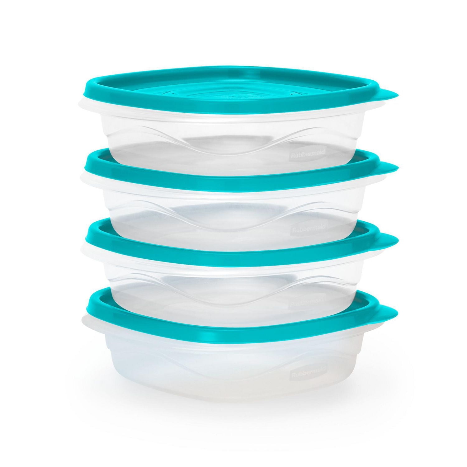 Rubbermaid TakeAlongs 2.9 Cup Food Storage Containers, Meal Prep Containers, Food Containers with Lids, Limited Edition Turquoise Blue, 4-Pack