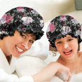 thumbnail image 6 of Shower Caps,Pioneer Flower Floral Print Pattern Waterproof Shower Cap for Women 4 Pieces,Double Reusable Hair Cover for Shower PEVA Elastic Stretch Hem, 6 of 7