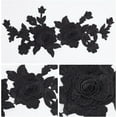 thumbnail image 3 of 2PCS Black Embroidered Floral Appliques Boho Love Vintage Rose Sew on Patches Retro Flower Pair Polyester Ornament, 3 of 7