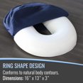 thumbnail image 3 of Cojín de asiento Donut Pillow DMI para aliviar el dolor del coxis, color azul marino, 3 of 9