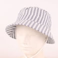 thumbnail image 4 of RKSTN Toddler Sun Hat Stripes UV Protection Hat Wide Brim Cute Baby Bucket Hat Hat Outdoor Activities with Adjustable Strap (Blue ,2-4Y), 4 of 5