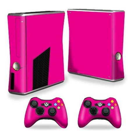 MightySkins XBOX360S-Glossy Hot Pink Skin Decal Wrap Cover for Xbox 360 S Slim Plus 2 Controllers - Solid Hot Pink Each Microsoft Xbox 360 S Slim Skin kit is printed with super-high resolution graphics with a ultra finish. All skins are protected with MightyShield. This laminate protects from scratching  fading  peeling and most importantly leaves no sticky mess guaranteed. Our patented advanced air-release vinyl guarantees a perfect installation everytime. When you are ready to change your skin removal is a snap  no sticky mess or gooey residue for over 4 years. This is a 8 piece vinyl skin kit. It covers the Microsoft Xbox 360 S Slim console and 2 controllers. You can t go wrong with a MightySkin. Features Skin Decal Wrap Cover for Xbox 360 S Slim Plus 2 Controllers Microsoft Xbox 360 S decal skin Microsoft Xbox 360 S case Microsoft Xbox 360 S skin Microsoft Xbox 360 S cover Microsoft Xbox 360 S decal Add style to your Microsoft Xbox 360 S Slim Quick and easy to apply Protect your Microsoft Xbox 360 S Slim from dings and scratchesSpecifications Design: Solid Hot Pink Compatible Brand: Microsoft Compatible Model: Xbox 360 Slim Console - SKU: VSNS60573