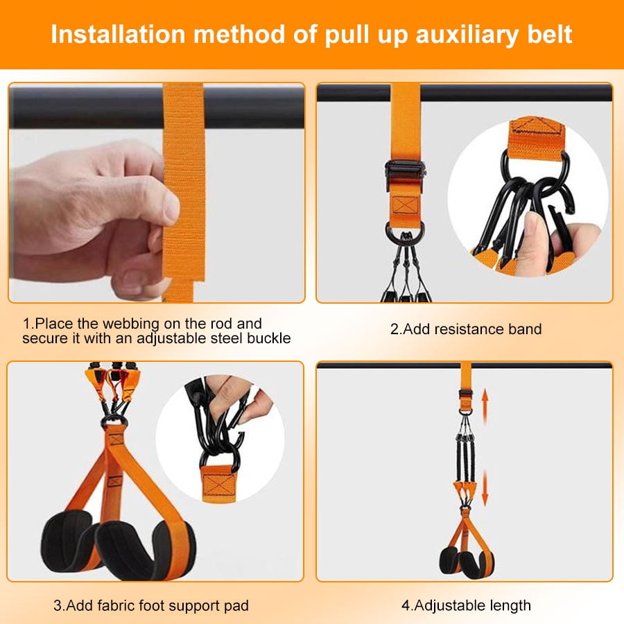 YA YATECH 5 Pack Pull Up Assist Bands Set, Adjustable 225 lbs Heavy Duty Resistance Bands with Knee Foot Support for Home Gym Strength Training