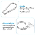 thumbnail image 4 of Uxcell Adjustable Flagpole Clips 0.7-1.2 Inch, Stainless Steel Flag Pole Clip Bracket Flagpole Rings with Hooks 4 Pcs, 4 of 7