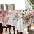 thumbnail image 3 of Pink Flower Pattern Rectangle Tablecloth, Dust Proof Anti Wrinkle Wipeable Table Cloth Tabletop foration of Dinner Kitchen Wedding Holiday Party 60"x120" Decor Gift, 3 of 7