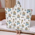 thumbnail image 5 of White Highland Cow Blue Truck Pattern Hooded Bath Towel，60"x35" for Ages 3 To 12 Kids, Quick Dry Lightweight Soft Microfiber Hood Beach Towel Cover Up for Kids, 5 of 7