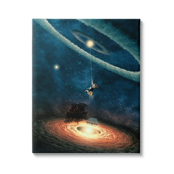Stupell Industries Surreal Tree Person Outer Space Glowing Nebula Stars Canvas Wall Art, 16 x 20, Design by Paula Belle Flores