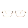 thumbnail image 1 of Luxurious Narrow Rectangular Metal Rim High Temple Sunglasses Gold Clear, 1 of 3