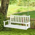 thumbnail image 2 of Costway 3-Person Wooden Outdoor Porch Swing Heavy Duty Patio Hanging Bench Chair White, 2 of 10
