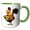 Green/White, variant on 3drose, Funny Funky Rooster Drinking Cup of Coffee Pop Art, 11oz Magic Transforming Mug