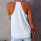 thumbnail image 4 of Camiseta sin mangas sólida a la moda para mujer, blusa con tirantes, Tops informales con cuello en V Pompotops  lopia988312, 4 of 5