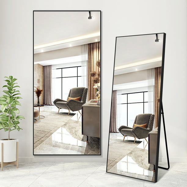 Laiya 65 X22 Floor Mirror Full Length, Tall Mirrored Frame Mirror Large