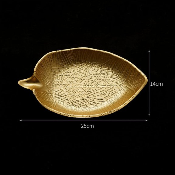 Nordic Decorative Tray Gold Pineapple Leaf Shape Serving Tray Jewelry Pallet Fruit Snack Dish Table Decoration Storage Organizer
