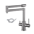 thumbnail image 1 of Brass Brushed Kitchen Folding Faucet With Pure Water Cold Hot Kitchen Modern Drinking Water 3 Way Filtered Faucet Mixer ,Easy to Install, 1 of 7