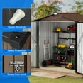 thumbnail image 2 of Dextrus Outdoor Storage Shed 6x4FT, Heavy Duty Metal Tool Sheds Storage House with Lockable Door & Air Vent for Garden, Patio, Lawn to Store Bikes, Trash Bins, Tools, Brown, 2 of 5