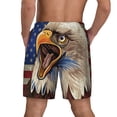 thumbnail image 2 of Lsque Mens Swim Trunks Eagle With USA Flags Pattern - Bathing Suit Compression Liner - Beach Swim Shorts Swimwear - (S-3XL) - Stretch Quick Dry -Small, 2 of 9