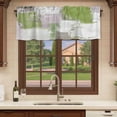 thumbnail image 6 of Sage Green Curtain Valances for Windows, Kitchen Valance Window Treatments Panel 2 Pack, Modern Geometric Grey Oil Painting Abstract Rod Pocket Short Curtains for Bathroom Bedroom 42 x 12 Inch, 6 of 8