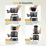 ORFELD Juicer Machine for Fruits and Vegetables, Easy Clean Masticating Cold Press Juicer Maker & Extractor