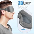 thumbnail image 2 of Masque De Nuit Femme 3d(gris), Masque Sommeil Masque Nuit Sommeil Rose, Doux Respirant Bandeau Yeux Sommeil Zro Pression Cache Oeil Pour Dormir S, 2 of 5