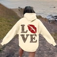thumbnail image 7 of Valentines Day Women HoodiesValentines Day Hoodies Women Letter Graphic Sweatshirt Long Sleeve Pullover Regular Tops,Beige, 7 of 7