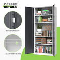 thumbnail image 5 of Magshion Metal Storage Cabinet with Locking Door, 71" Garage Storage Cabinet with 6 Adjustable Shelves, Steel Lockable File Cabinet for Office Home, Grey White, 5 of 10