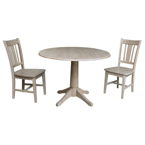 42" Round Top Pedestal Table with 2 Chairs