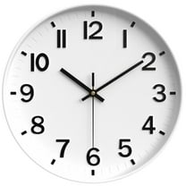 REGALWOVEN Simple Wall Clock, Big Arabic Numerals, Silent Non-Ticking Modern Battery Operated, Classic Decorative for Home White 12 x 12 x 1.6 Inch