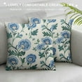 thumbnail image 3 of COMIO Blue Floral Block Print Pillow Covers Light Blue Green Chinoiserie Flowers Birds Monsoon Decorative Pillows Outdoor Farmhouse Cushion Case Pillowcase for Sofa Bed Room Decor, 3 of 5