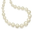 thumbnail image 2 of 925 Sterling Silver Beaded Necklace Chain Majestik 6-12mm Graduated White Imitation Shell Pearl Hand-knotted 18 inch, 2 of 5