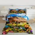 thumbnail image 2 of Homewish Wild Zoo Animal Queen Comforter Set,Safari Lions Elephant Bedding Sets,Colorful Flower Floral Bedding Comforter Set For Boys Kids,Microfiber Bedroom Decor Reversible,3 Pieces, 2 of 8