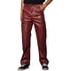 thumbnail image 4 of INSPIRE CHIC Pantalones de Cuero Sintético para Hombre, Ajuste Slim, Hip Hop Punk, Talla 30 Burdeos, 4 of 6