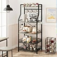 thumbnail image 2 of Towallmark Microwave Stand, 5 Tier Storage Rack With Adjustable Feet Anti Tip Kit, Rustic Engineered Wood Kitchen Shelf, Gray Bakers Rack For Countertop Organization, 2 of 7