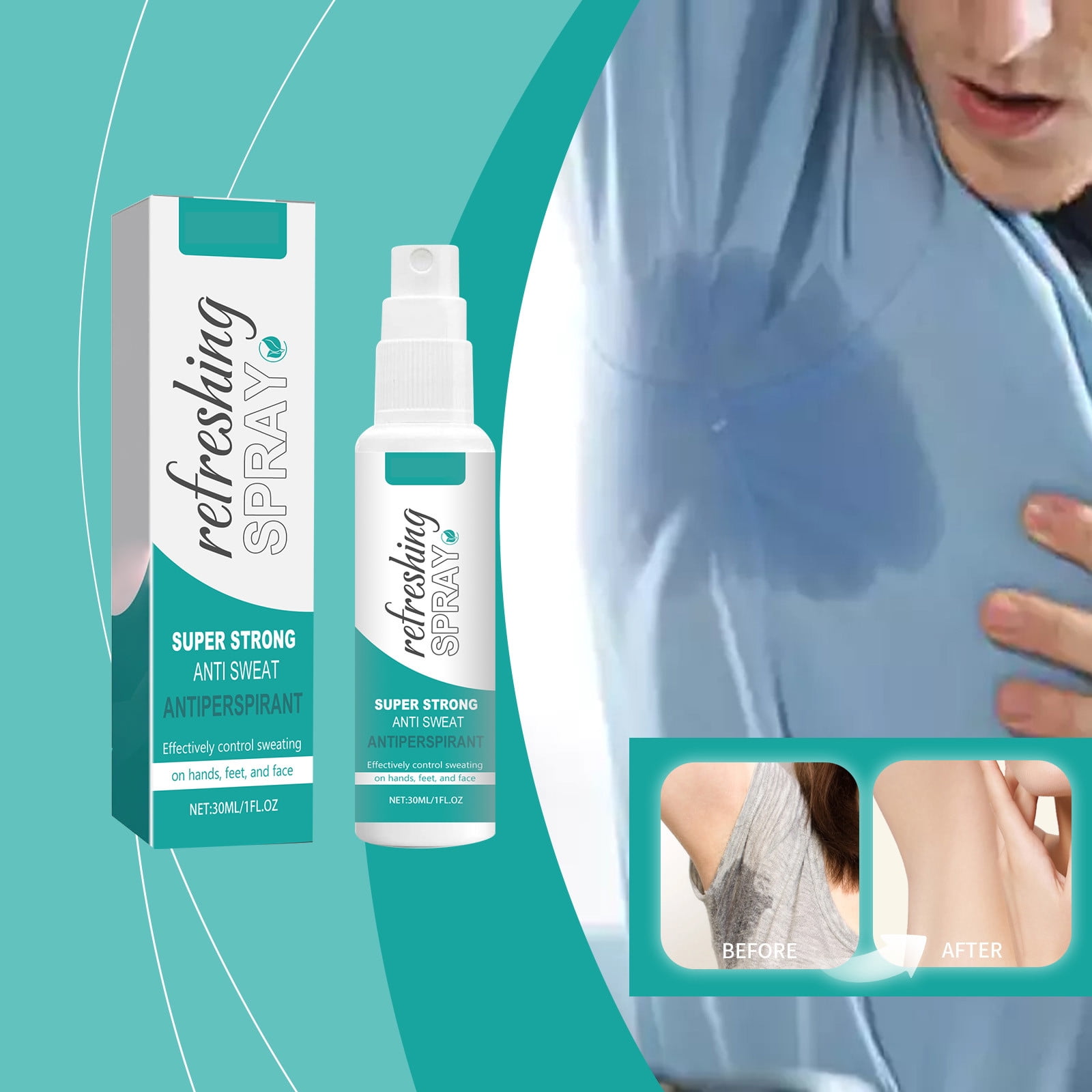 SDJMa Strong Antiperspirant Spray for Underarms & Body | Sweat & Odor  Control | Gentle on Sensitive Skin, 30ml - Walmart.com