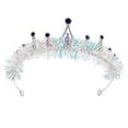 thumbnail image 6 of Alloy Princess Tiara Crown With Blue Rhinestones Bridal Headpiece For Prom And Party Base With Bride Decorations And Accessories, 6 of 8