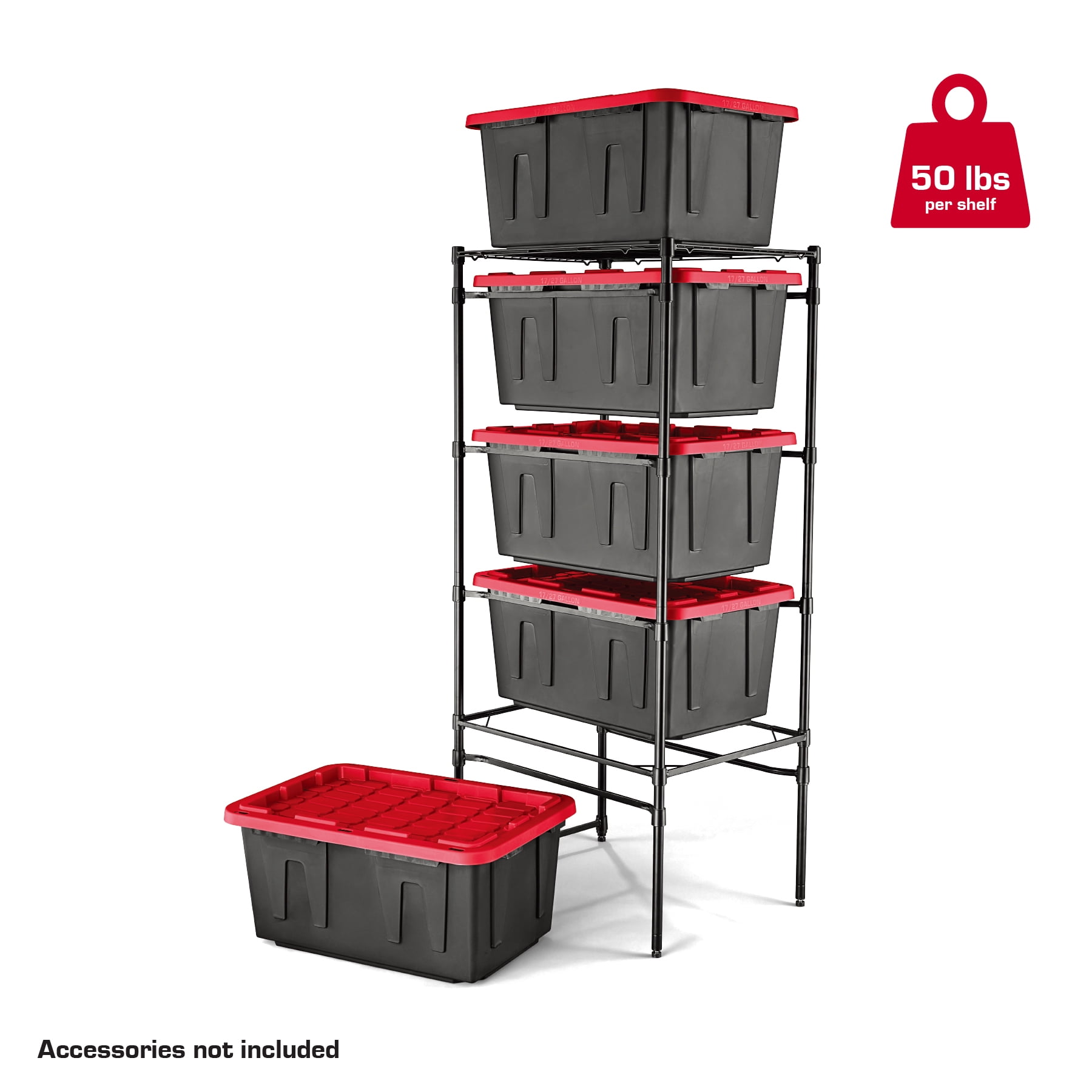 Hyper Tough 5-Tier Tote Tower, Black